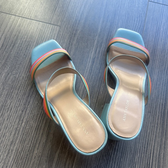 Rainbow leather block heels - Picture 2 of 5